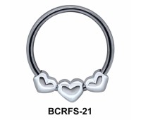 Three Hearts Closure Rings Charms BCRFS-21
