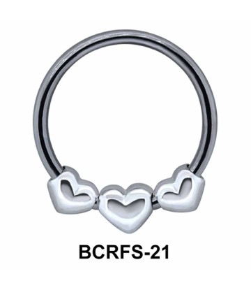 Three Hearts Closure Rings Charms BCRFS-21