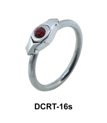 Stone Set Hinge Belly Piercing Ring DCRT-16s