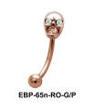 Skull Shaped Eyebrow Piercing EBP-65
