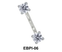 Round CZ Eyebrow Parallel Push-In EBPI-06