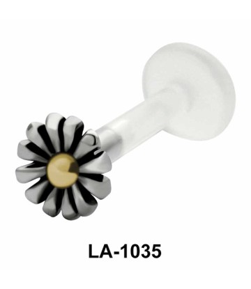 Flower Gold Middle Shaped Labrets Push-in LA-1035