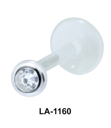 Bezel Set Stone Labrets Push-in LA-1160