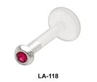 Bezel Rose Stone Labrets Push-in LA-118