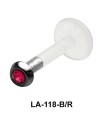 Bezel Rose Stone Labrets Push-in LA-118