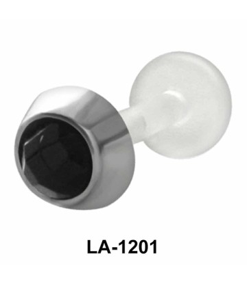Bezel Set Stone Labrets Push-in LA-1201