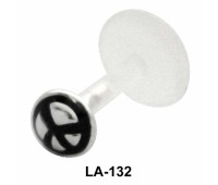 Peace Sign Black Labret Silver LA-132CL