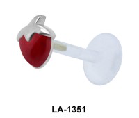 Red Stone Apple Labrets Push-in LA-1351