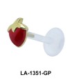 Red Stone Apple Labrets Push-in LA-1351
