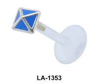Blue Pyramid Push in Enamel LA-1353