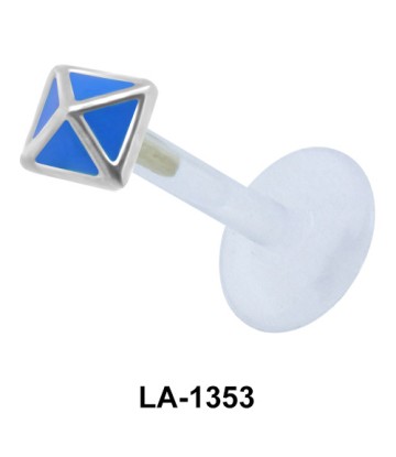 Blue Pyramid Push in Enamel LA-1353