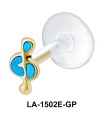 Blue Stone Musical Note Labrets Push-in LA-1502E
