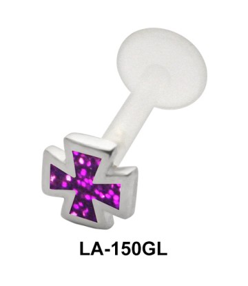 Purple Enameled Labret Piercing with PTFE LA-150GL