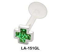 Glitter Enameled Labret Piercing with PTFE LA-151GL