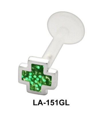 Glitter Enameled Labret Piercing with PTFE LA-151GL