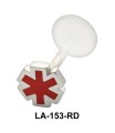 Enameled Flower Shaped Labret Silver LA-153