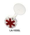 Enameled Flower Shaped Labret Silver LA-153