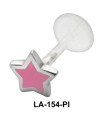 Enameled Star Shaped Labret Silver LA-154