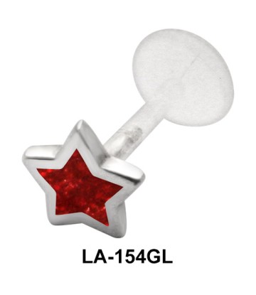 Red Star Labret Piercing with PTFE LA-154GL