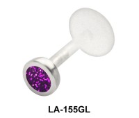 Purple Stone Labret Piercing with PTFE LA-155GL
