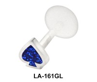 Blue Clubs Labret Piercing with PTFE LA-161GL
