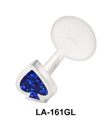 Blue Clubs Labret Piercing with PTFE LA-161GL