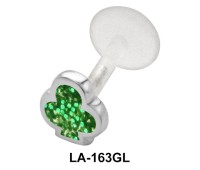 Green Clubs Labret Piercing with PTFE LA-163GL