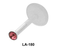 Rose Gemstone labret Silver LA-180