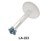 Gemstone Flowery Shaped Labrets Push-in LA-223