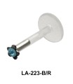 Gemstone Flowery Shaped Labrets Push-in LA-223