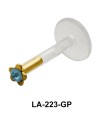 Gemstone Flowery Shaped Labrets Push-in LA-223