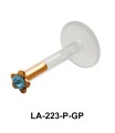 Gemstone Flowery Shaped Labrets Push-in LA-223