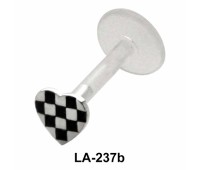 Checkered Heart Labrets Push-in LA-237b