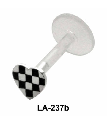 Checkered Heart Labrets Push-in LA-237b