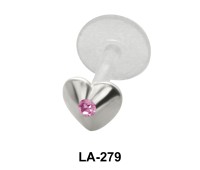 Gemstone Heart Shaped Labrets Push-in LA-279