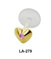 Gemstone Heart Shaped Labrets Push-in LA-279