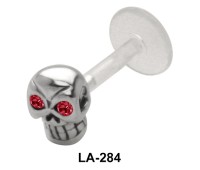 Skull Shaped Silver Labrets Push-in LA-284