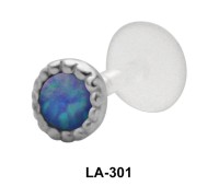 Opal set in Traditional Labret Piercing with PTFE LA-301