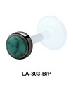 Turquoise Stone Bezel Set Labrets Push-in LA-303