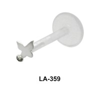 Butterfly With Rhinestone Labret Push-in LA-359