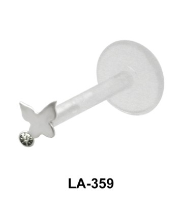 Butterfly With Rhinestone Labret Push-in LA-359