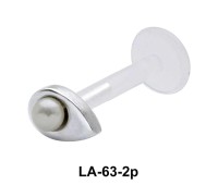 Water Drop With Pearl Shaped Labrets Push-in LA-63-2p