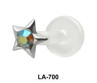 Stone in Star Labret Piercing with PTFE LA-700