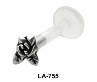 Rose with Leaf Shaped Labrets Push-in LA-755