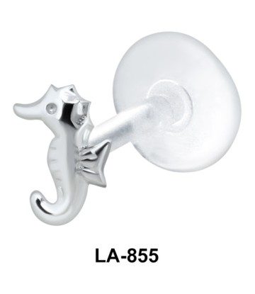 Seahorse Shaped Silver Labrets LA-855
