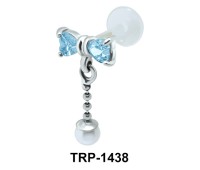 Bow with Pearl Tragus Piercing TRP-1438