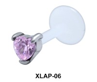 Heart CZ External Labrets Piercing XLAP-06
