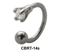 Prong Set Round Stone Circular Barbells CBRT-14s