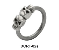 Dual Skull Belly Piercing  Ring DCRT-02s