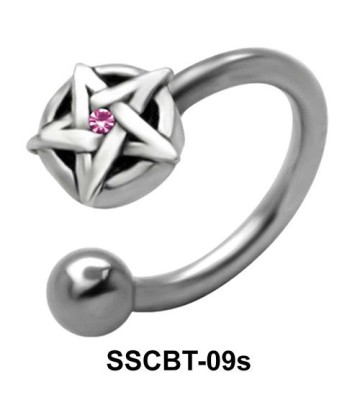 Stone Set Star Circular Barbells CBRT-09s